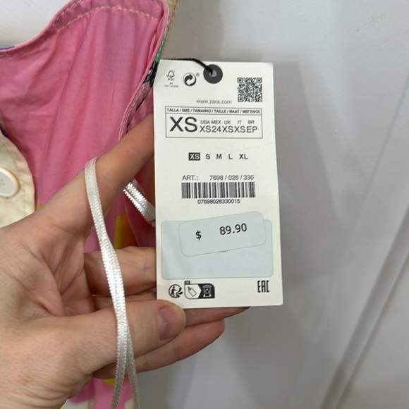 *NEW* ZARA BLOGGER FAVORITE COLORFUL GEOMETRIC MIDI DRESS XS - Picture 13 of 13